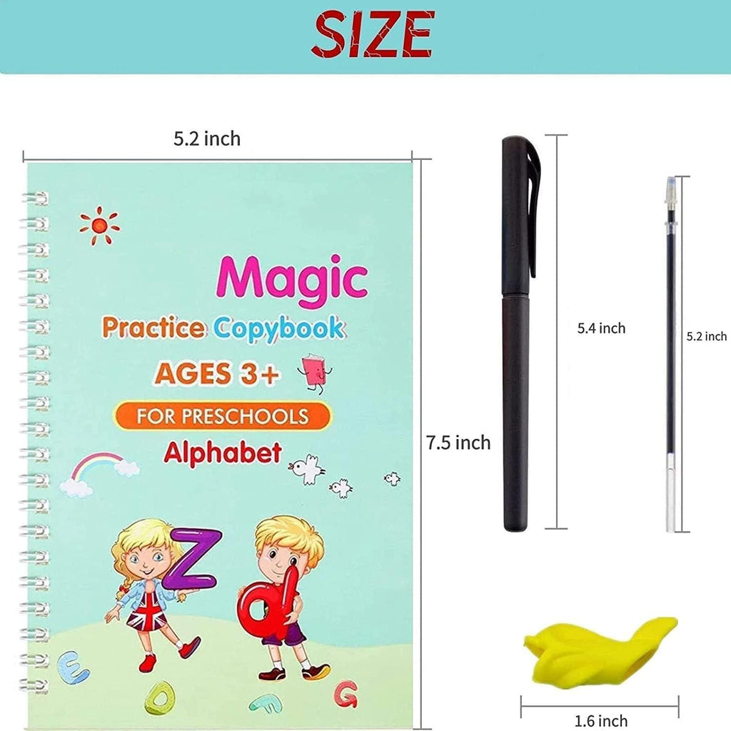 Magic Practice Copybook Set for Kids – Reusable Handwriting Workbook