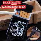 Stylish 2 in 1 USB Rechargeable Cigarette Case with Lighter