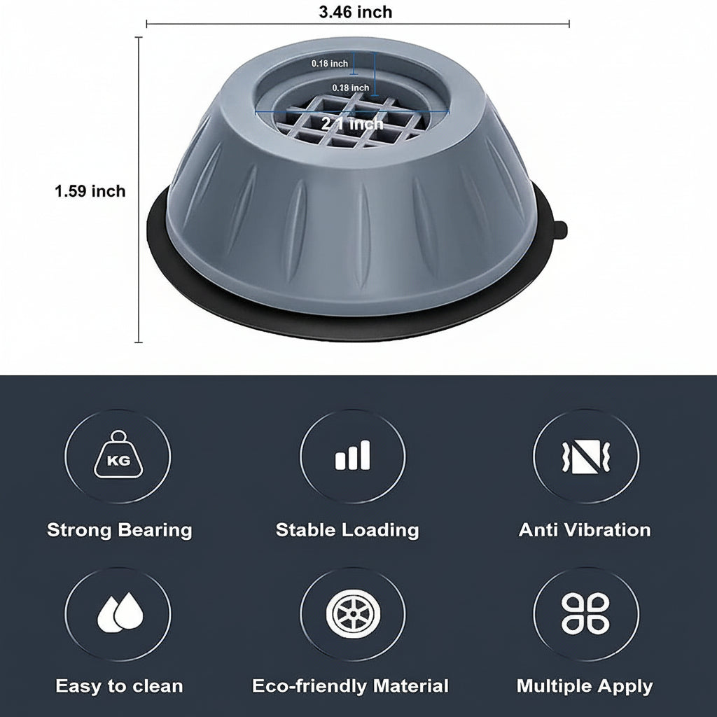 Anti-Vibration Pads for Washing Machine – 4-Pack Shock & Noise Reducing Rubber Feet