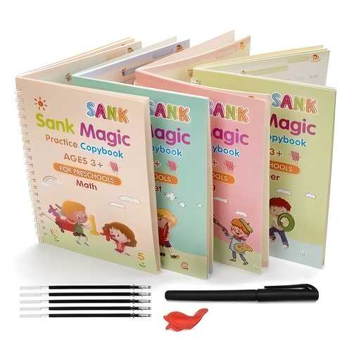 Magic Practice Copybook Set for Kids – Reusable Handwriting Workbook