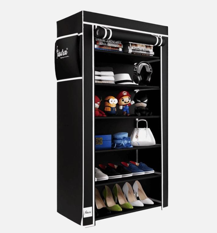 Collapsible Wardrobe Organizer with Shoe Rack – 6 Racks