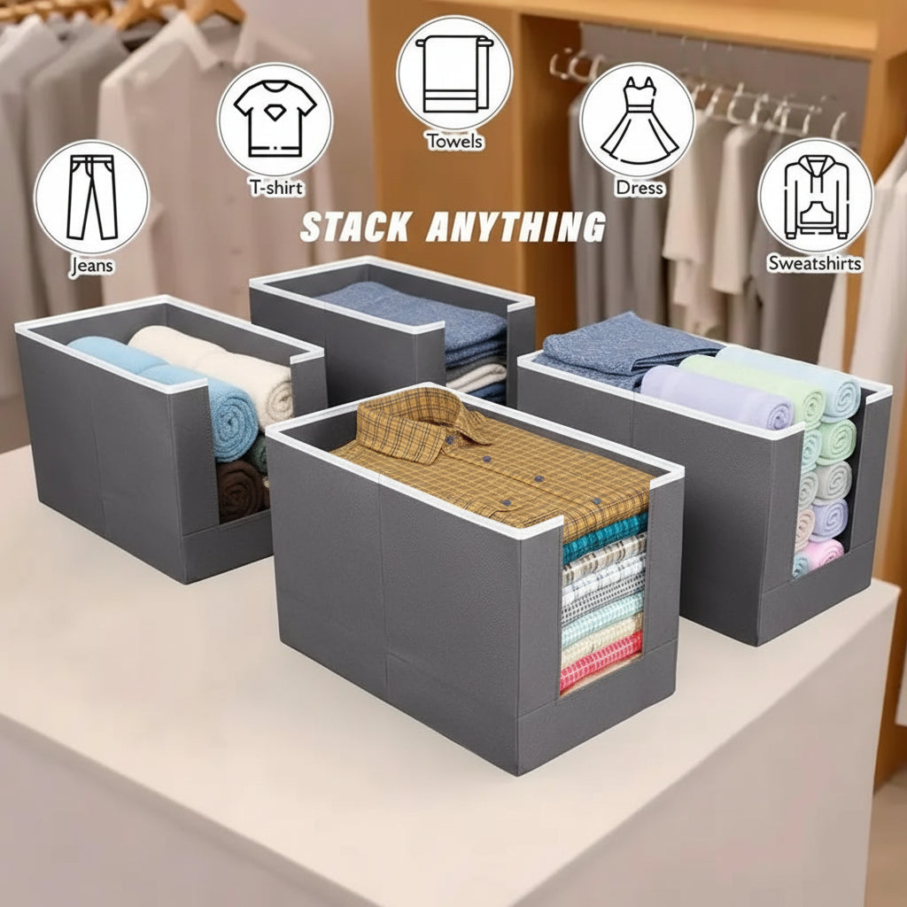 Foldable Closet Organizer for Clothes (Pack of 2)