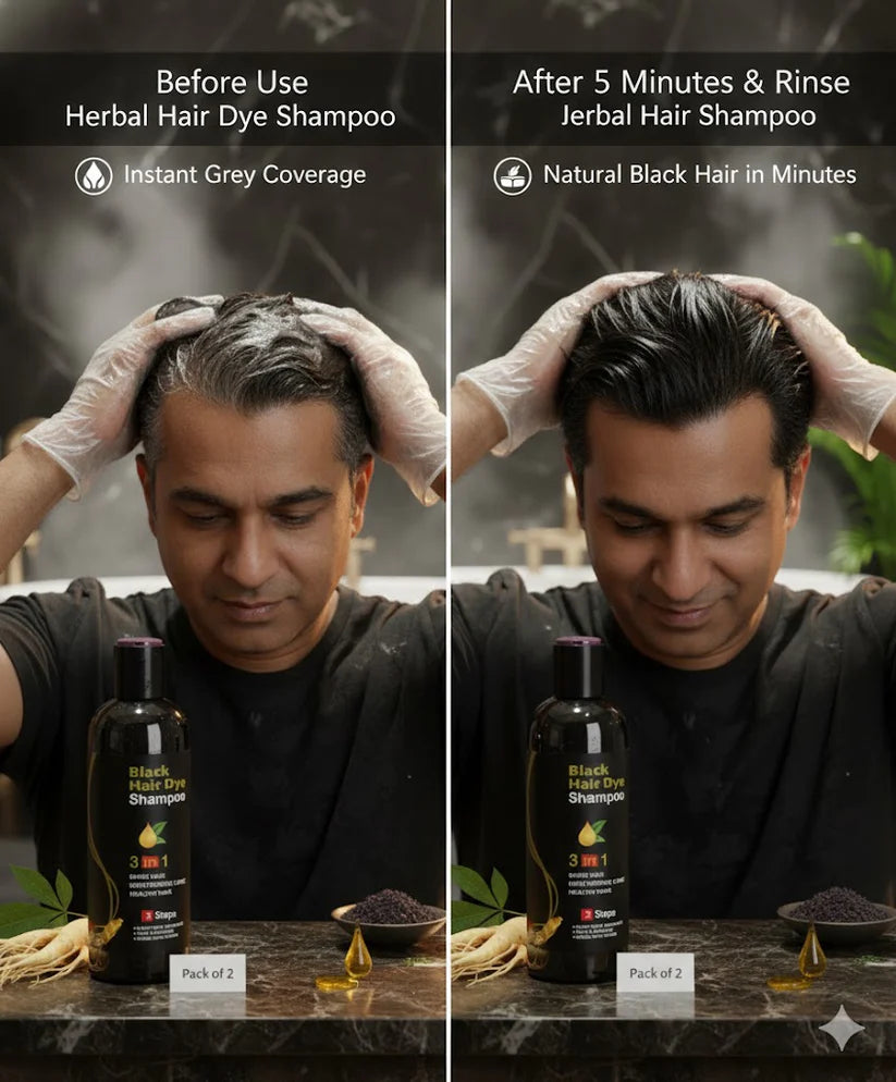 Instant Black Herbal Hair Dye Shampoo | Pack of 2 (100 ml)