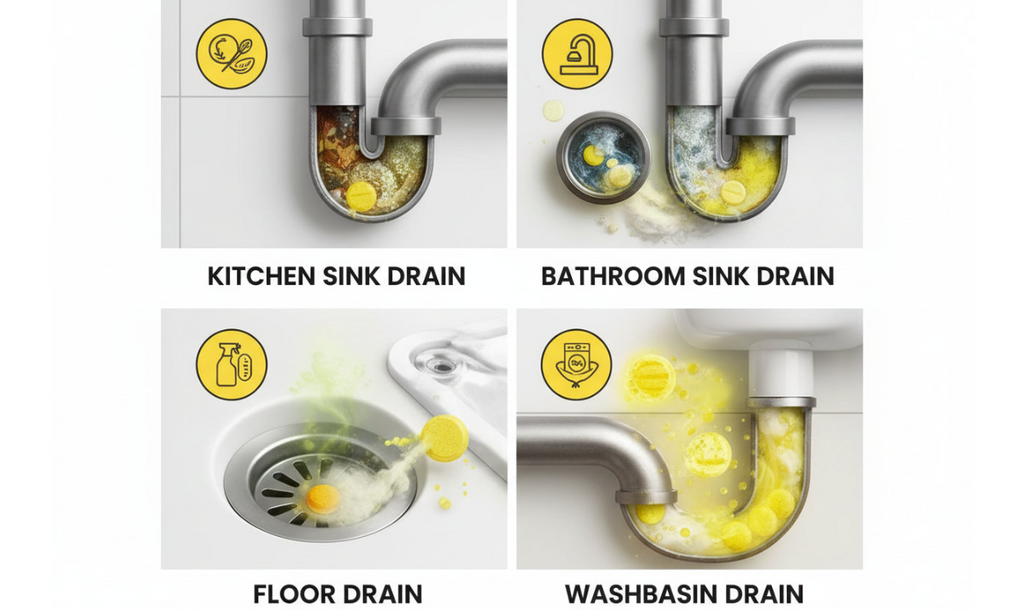 Lemon Blast Toilet & Wash Basin Cleaning Tablets – 24pc